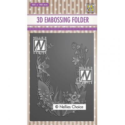 Nellies Choice 3D Embossingfolder - Flower Frame